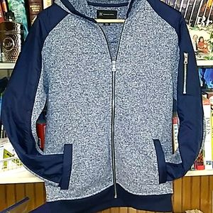 I-N-C men's Outwear warm Cardigan sweater size S blue &gray colors.